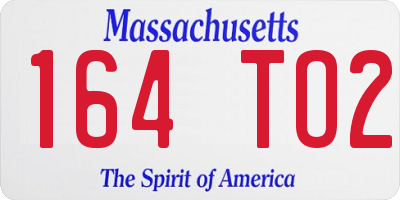MA license plate 164TO2
