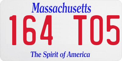 MA license plate 164TO5