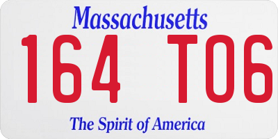 MA license plate 164TO6