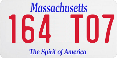 MA license plate 164TO7