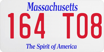 MA license plate 164TO8