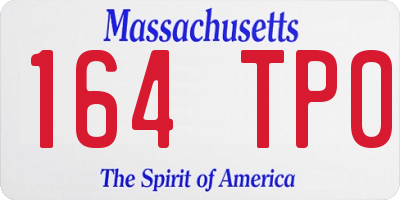 MA license plate 164TP0