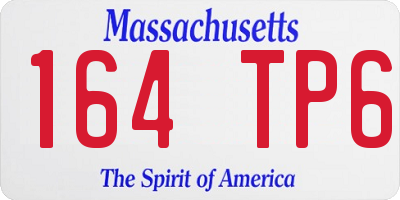 MA license plate 164TP6