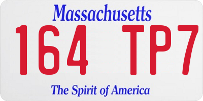 MA license plate 164TP7