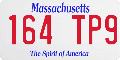 MA license plate 164TP9