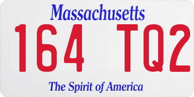 MA license plate 164TQ2