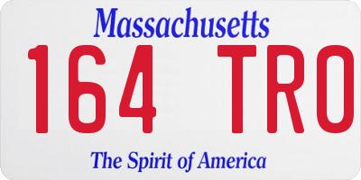 MA license plate 164TR0