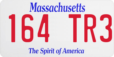 MA license plate 164TR3