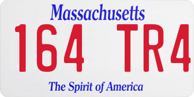 MA license plate 164TR4