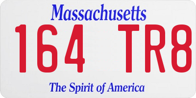 MA license plate 164TR8