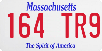 MA license plate 164TR9