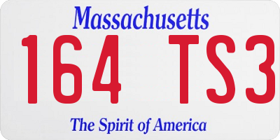 MA license plate 164TS3