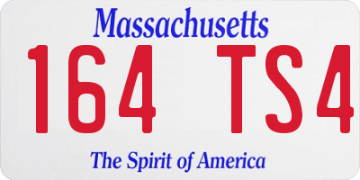 MA license plate 164TS4