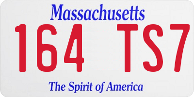 MA license plate 164TS7
