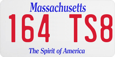 MA license plate 164TS8