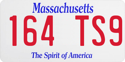 MA license plate 164TS9