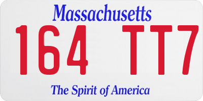 MA license plate 164TT7