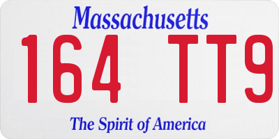 MA license plate 164TT9