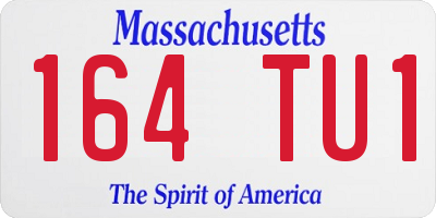 MA license plate 164TU1