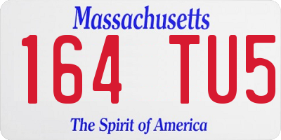 MA license plate 164TU5