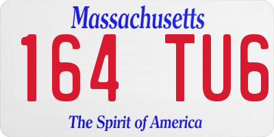 MA license plate 164TU6