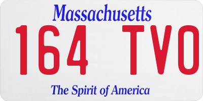 MA license plate 164TV0