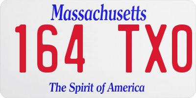 MA license plate 164TX0