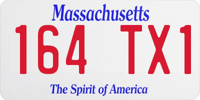 MA license plate 164TX1