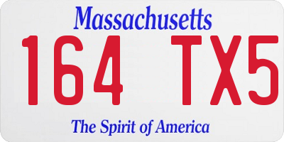 MA license plate 164TX5