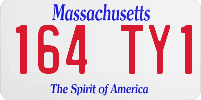 MA license plate 164TY1
