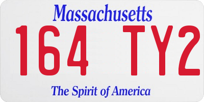 MA license plate 164TY2