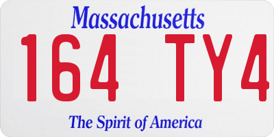MA license plate 164TY4