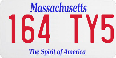 MA license plate 164TY5