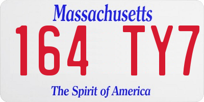 MA license plate 164TY7