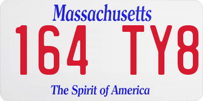 MA license plate 164TY8