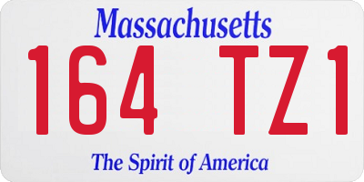 MA license plate 164TZ1