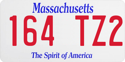 MA license plate 164TZ2