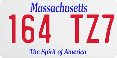 MA license plate 164TZ7