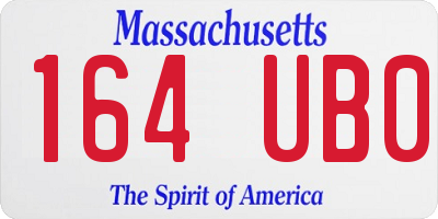 MA license plate 164UB0