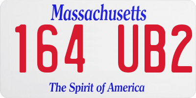 MA license plate 164UB2