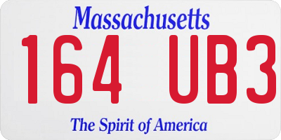 MA license plate 164UB3
