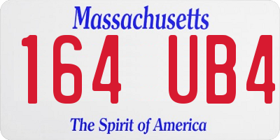 MA license plate 164UB4