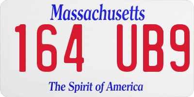 MA license plate 164UB9