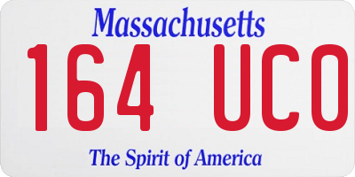 MA license plate 164UC0