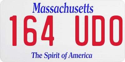 MA license plate 164UD0