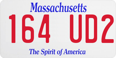 MA license plate 164UD2