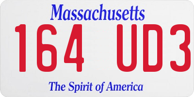 MA license plate 164UD3