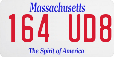 MA license plate 164UD8