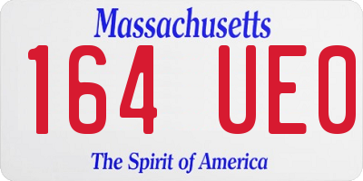 MA license plate 164UE0