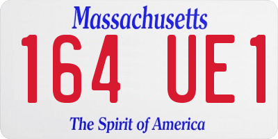 MA license plate 164UE1